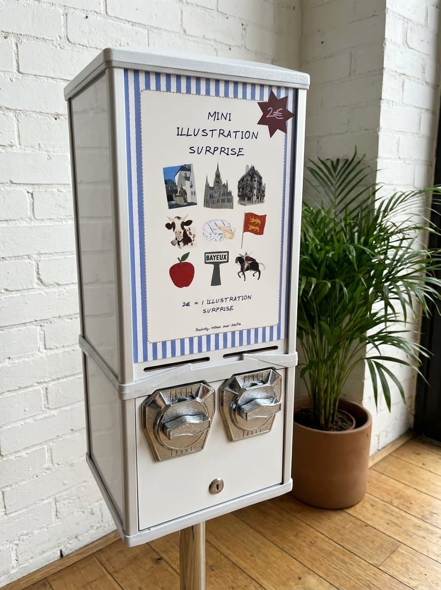 La machine à souvenirs : 2 €, un tour de bouton, une illustration surprise